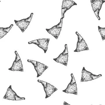 Seamless pattern cheese nachos sketch hand drawn Stock Illustration