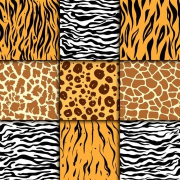 Seamless pattern with cheetah skin. vector background. Colorful zebra and tiger Stock Illustration