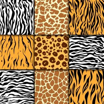 Seamless pattern with cheetah skin. vector background. Colorful zebra and tiger Stock Illustration