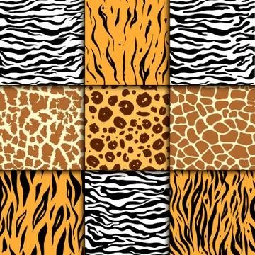 Seamless pattern with cheetah skin. vector background. Colorful zebra and tiger Stock Illustration