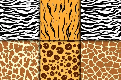 Seamless pattern with cheetah skin. vector background. Colorful zebra and tiger Stock Illustration