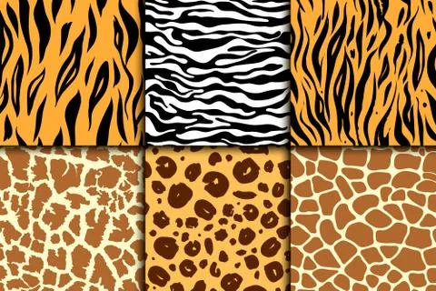 Seamless pattern with cheetah skin. vector background. Colorful zebra and tiger Stock Illustration
