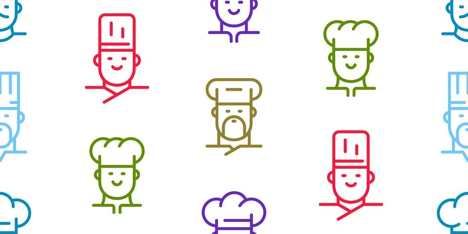 Seamless pattern with Chef Stock Illustration
