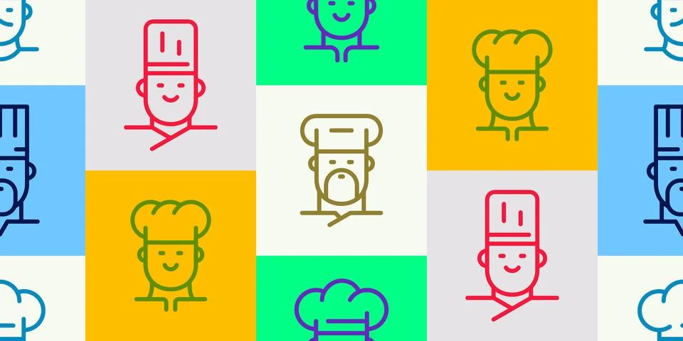 Seamless pattern with Chef Stock Illustration