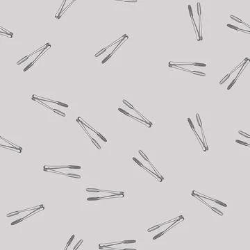 Seamless pattern chef tongs hand cartoon vector Stock Illustration