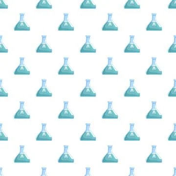 Seamless pattern with chemical flask containing toxic liquid Stock Illustration