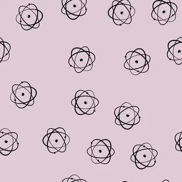 Seamless pattern chemistry atom orbit cartoon vector イラスト素材