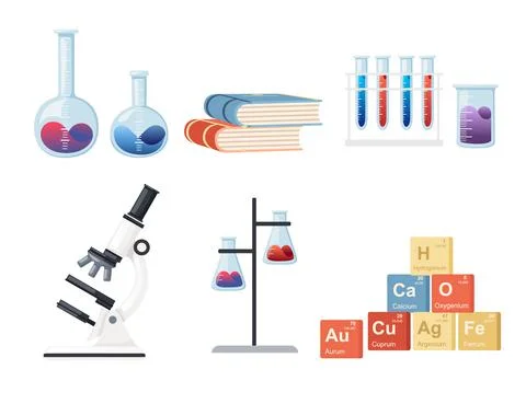 Seamless pattern Chemistry science courses online education concept or school Stock Illustration