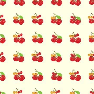 Seamless Pattern with Cherries Stock Illustration