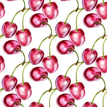 Seamless pattern with cherries Stock Illustration