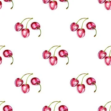 Seamless pattern with cherries Stock Illustration