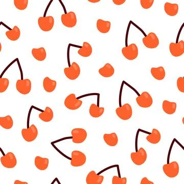 Seamless pattern with cherries. Stock Illustration