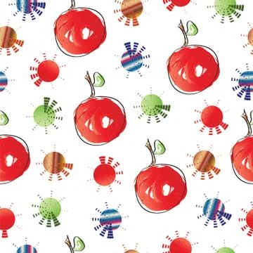 Seamless pattern with cherries vector illustration Stock Illustration