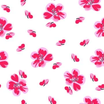 Seamless pattern with cherry blossoms. Stock Illustration