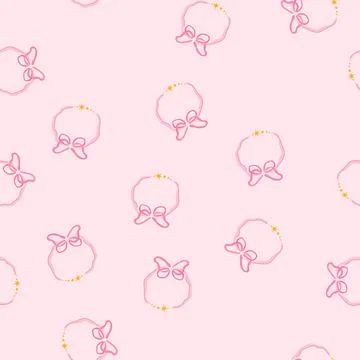 Seamless pattern cherry coquette cartoon vector Illustrazione stock