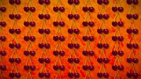 Seamless pattern cherry Stock Footage 50414773