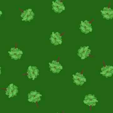 Seamless pattern cherry fruit tree growing producing fresh berries Stock Illustration
