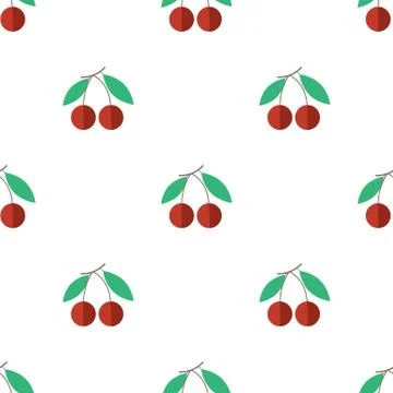 Seamless pattern with cherry Stock Illustration