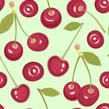 Seamless pattern with cherry Stock Illustration