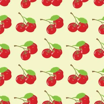 Seamless Pattern with Cherry Illustrazione stock