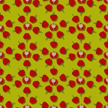 Seamless pattern. Cherry Peppers. Flat style. 스톡 일러스트