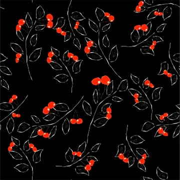 Seamless pattern with cherry. Vector illustration. Stock Illustration