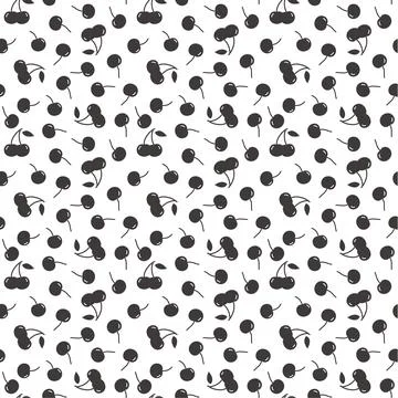 Seamless pattern of cherry, vector illustration background Illustrazione stock