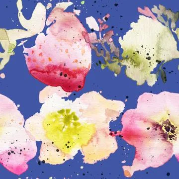 Seamless pattern of cherry watercolor Stock Illustration