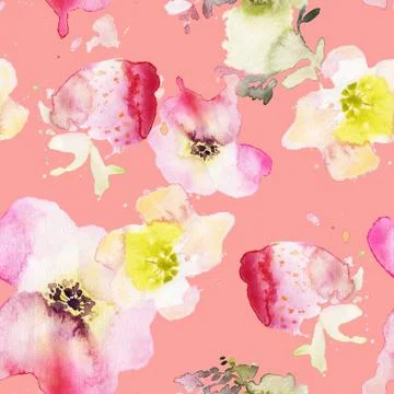 Seamless pattern of cherry watercolor Stock Illustration