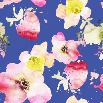 Seamless pattern of cherry watercolor Stock Illustration