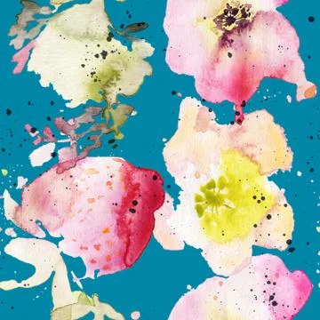 Seamless pattern of cherry watercolor Stock Illustration