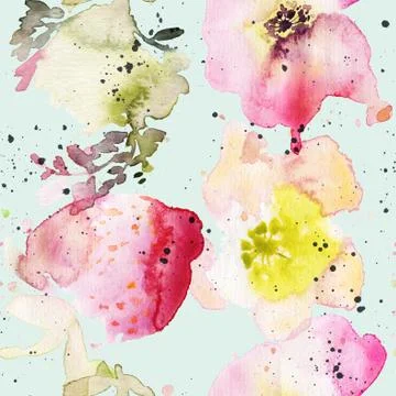 Seamless pattern of cherry watercolor Stock Illustration
