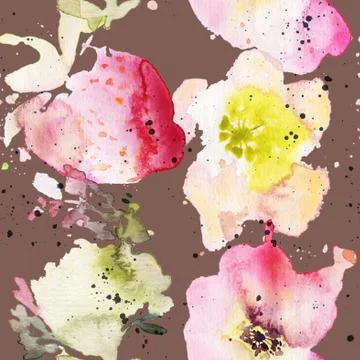 Seamless pattern of cherry watercolor Stock Illustration