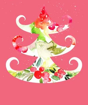 Seamless pattern of cherry watercolor Stock Illustration