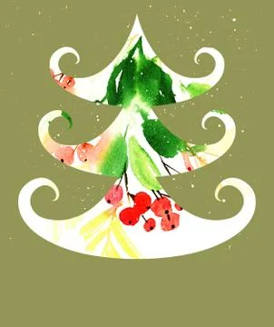 Seamless pattern of cherry watercolor Stock Illustration