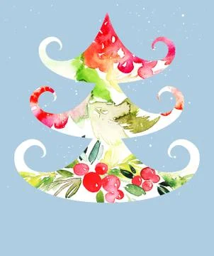 Seamless pattern of cherry watercolor Stock Illustration