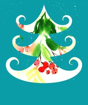 Seamless pattern of cherry watercolor Stock Illustration