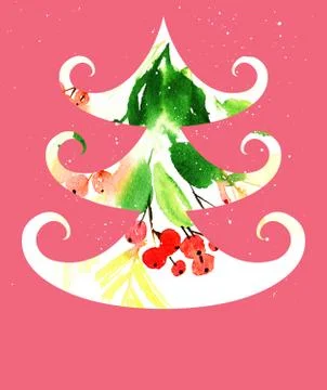 Seamless pattern of cherry watercolor Stock Illustration