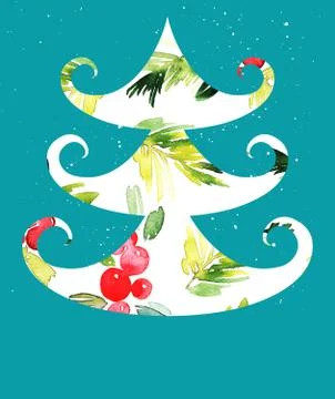 Seamless pattern of cherry watercolor Stock Illustration