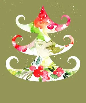 Seamless pattern of cherry watercolor Stock Illustration