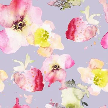 Seamless pattern of cherry watercolor Stock Illustration