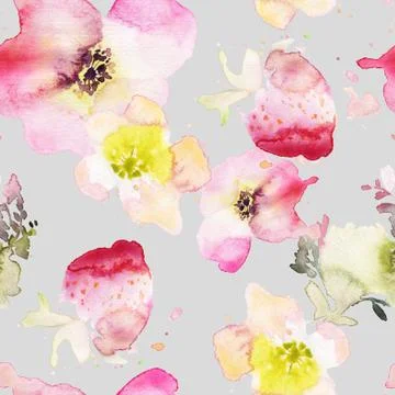 Seamless pattern of cherry watercolor Stock Illustration