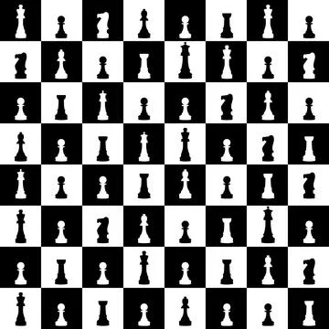 Seamless pattern with chess figures. Illustrazione stock