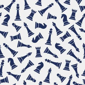 Seamless pattern with chess on grey background Stock Illustration