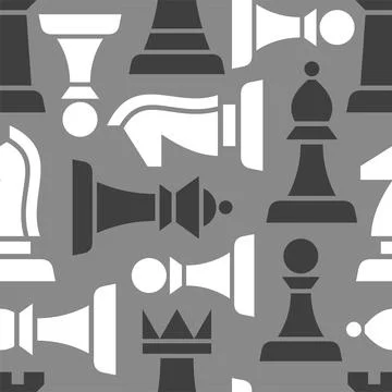 Seamless pattern with chess pieces Stock-Illustration