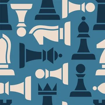 Seamless pattern with chess pieces Stock-Illustration