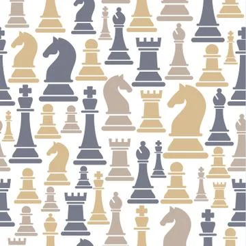 Seamless pattern with chess pieces. illustration design. Stock Illustration