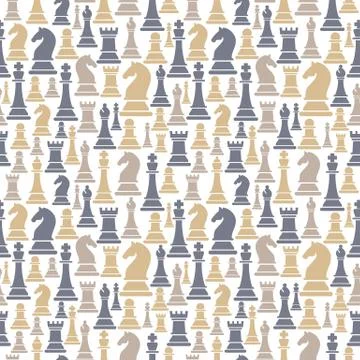 Seamless pattern with chess pieces. illustration design. Stock Illustration