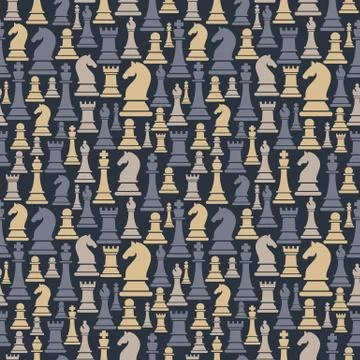 Seamless pattern with chess pieces. illustration design. Stock Illustration