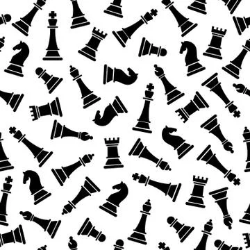 Seamless pattern with chess pieces. Vector illustration design. Stock Illustration